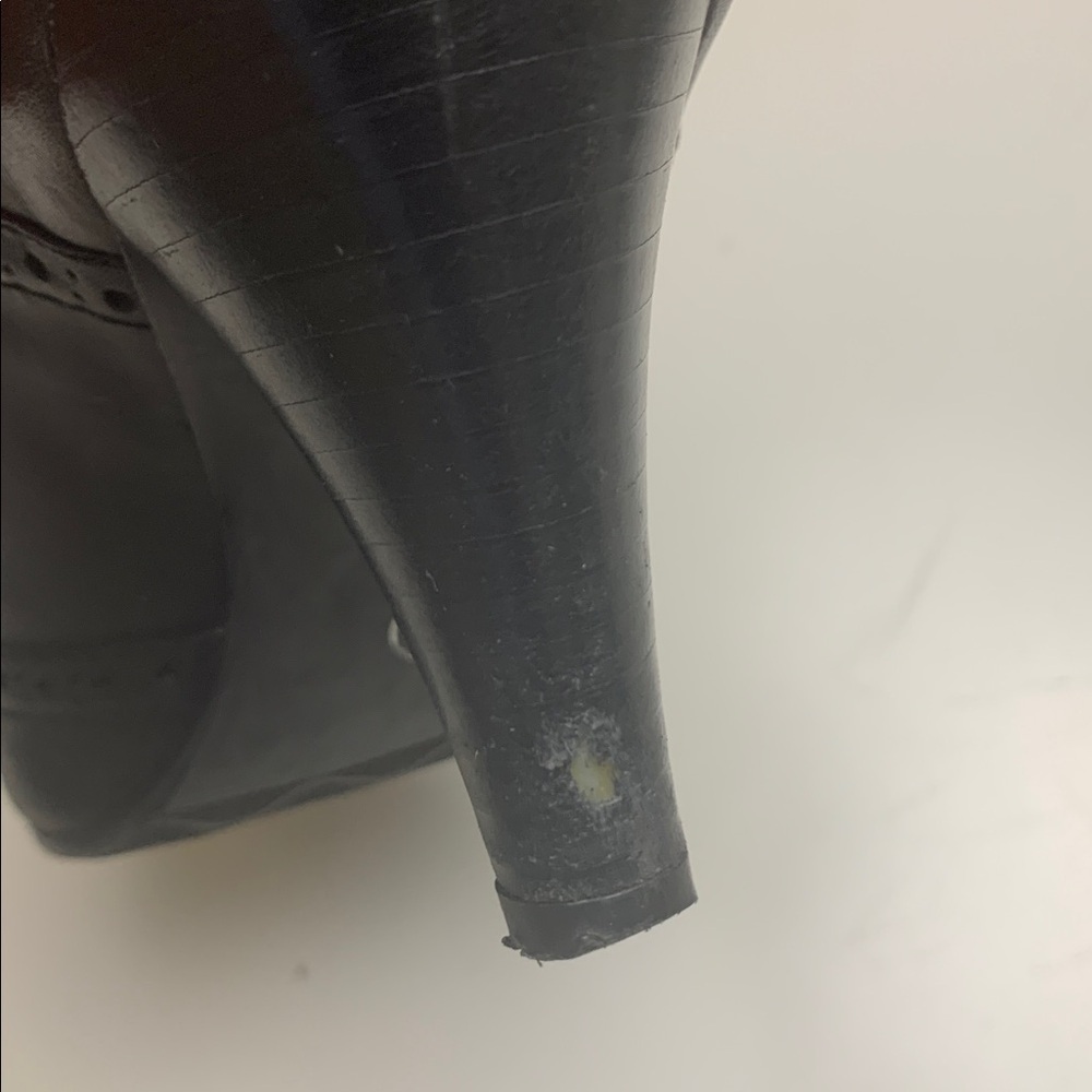 Roberto Vianni Black Leather Lace Up Heeled Shoes, Vintage Look, 3” Heels - Picture 6 of 6